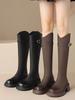 Fashion Autumn Winter Fleece-Lined Leather Round Toe Platform Ladies Knee High Shaft Shoes Fashion 2025 Cosplay Work Women's Long Boots