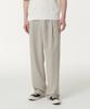 Musinsa Standard Linen-Like One-Pleat Wide Elastic Pants [Light Beige]