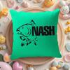 N-Nash Fishing Logo Cushion Cover Linen Organic Fabric Double-Sided Printing Breathable Pillow Case Sofa Home Decor Gift