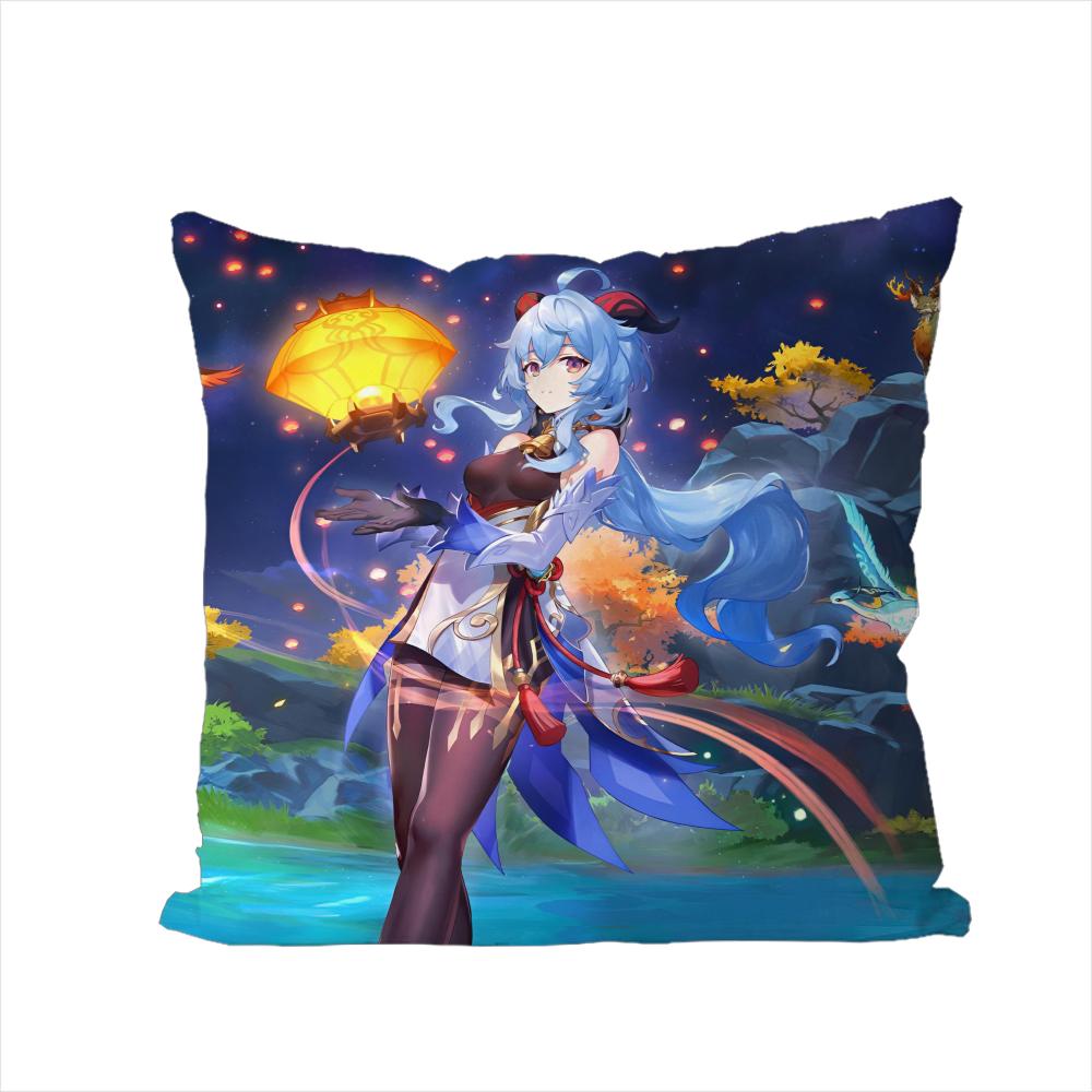 

Ganyu Genshin Impact Pillow Case For Car Sofa Decorative Home Doublesided Print Plush Square Throw Pillow Cushion Cover 30x30cm