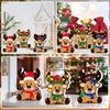Reindeer Christmas Decor Festive Tiered Tray Decorations 2D Deer Shape 3 Pieces Farmhouse Table Decor For Holiday Indoor Party
