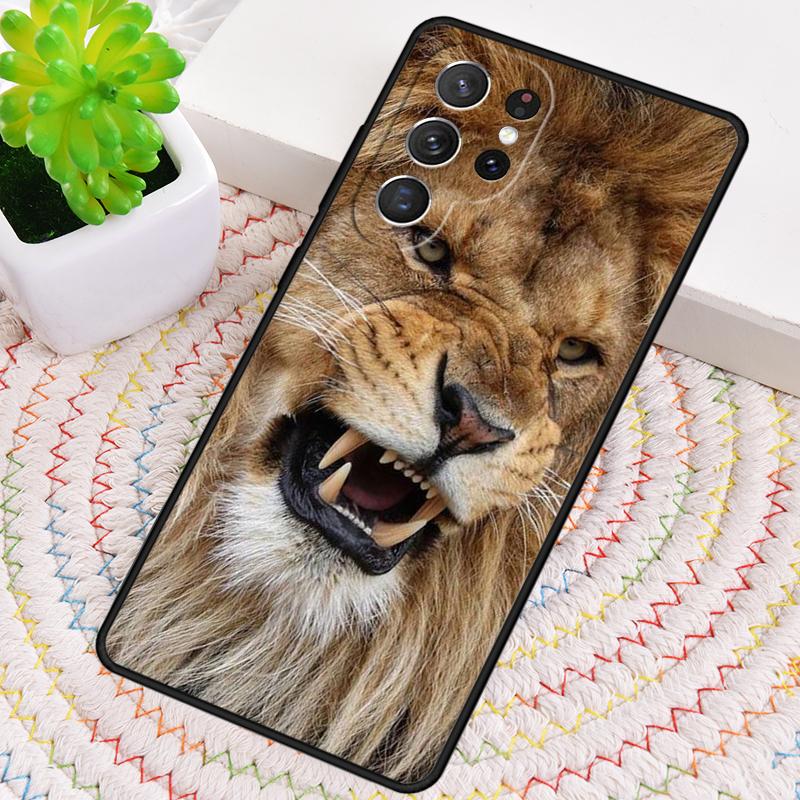 King Lion Roaring Silicone Phone Case For Samsung Galaxy note 10 pro S26 S25 S24 S23 S22 S21 Plus S25Ultra Capa Cover