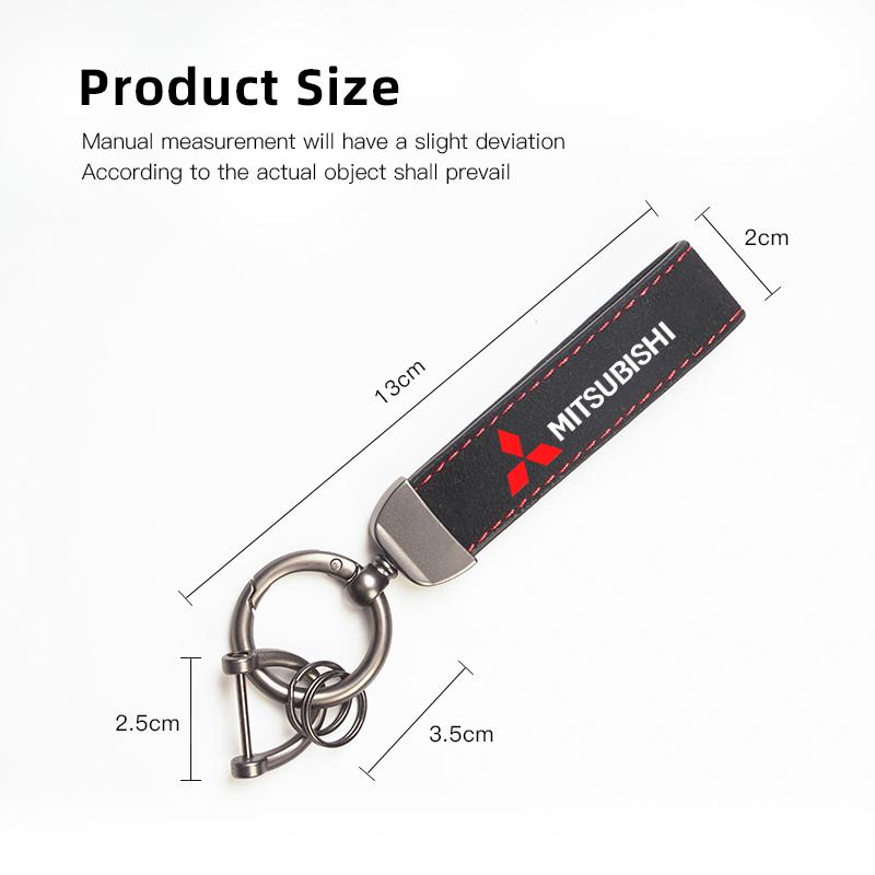 Car Metal Keychain Gift Leather Knitted Suede Keyring For Mitsubishi Xforce ASX L200 Eclipse Cross Outlander Pajero Xpander EK