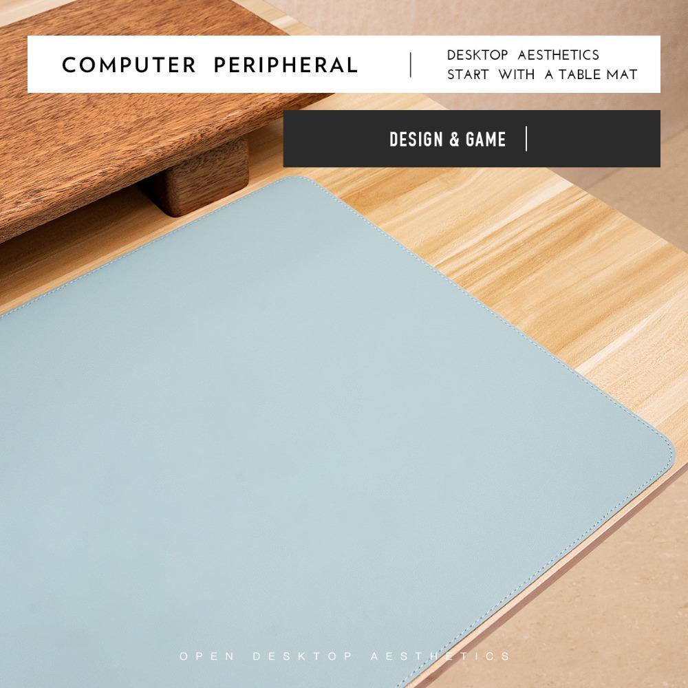 Easy to Clean Stitched Mouse Pad PU Leather Stain-resistant Laptop Computer Mousepad Extra Large Non-slip Writing Pad Students