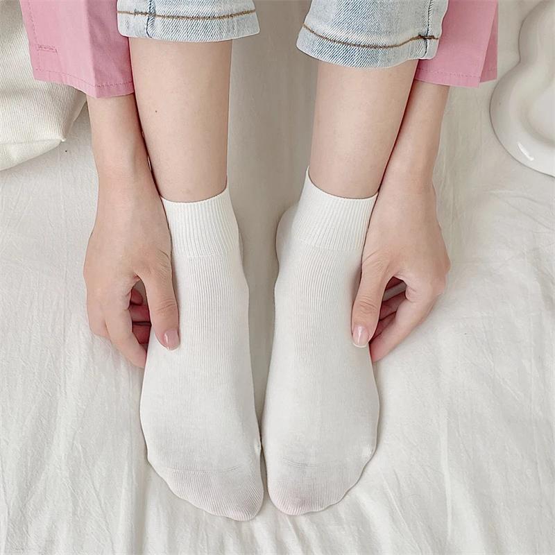 3 Pairs Women's Short Socks Candy Color Summer New Plain Cotton Socks Set Breathable Casual Comfy Soft Colorful Socks For Women