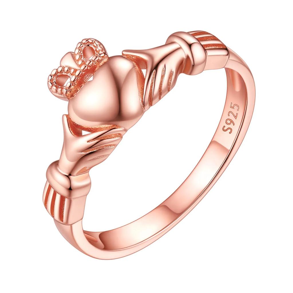 925 Sterling Silver Claddagh Ring for Woman Celtic Knot Eternity Romantic Promise Anniversary Wedding Ring Size 4 -12 Gift