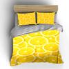 Bright Lemon Slices Pattern Bedding Duvet Cover Set  (1*Duvet Cover 2*Pillowcases, without duvet insert)