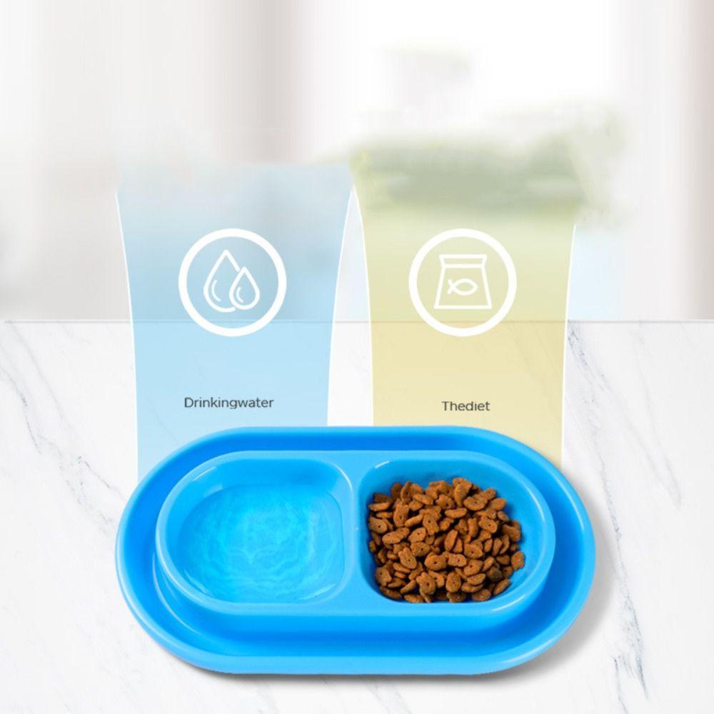 Anti Ants Pet Feeding Double Bowls Rainproof Pet Food Basin Pet Food Water Feeder  Outdoor