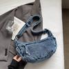 Large capacity denim bag women's autumn new casual messenger bag college students commuting tote bag