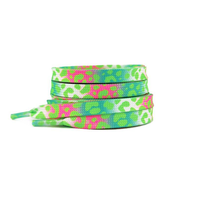 Fashion Flat Shoelaces for Sneakers Color Leopard Print Tie-dye Gradient Shoelace Rope Men Women for AF1 AJ1 Canvas Shoe Laces