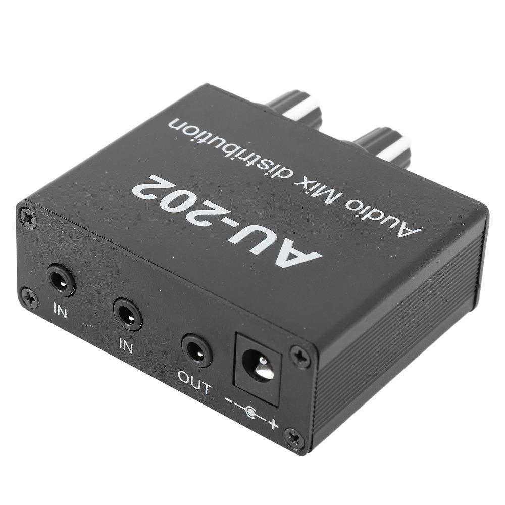 Independent Volume Control Small Sound Mixer 3.5mm Dual-Channel Stereo Mixer For Headphone
