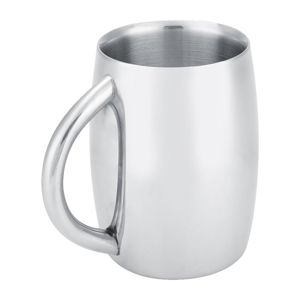 1 Stück Edelstahl Doppelwand Kaffeetasse Bier Teetasse mit Henkel für Küchengadget(# 2)