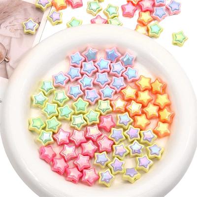 Acrylbeschichtete fünfeckige Sternperlen in Farbcollage für die Herstellung von DIY-Halsketten, Armbändern, Ohrringen und Schmuck