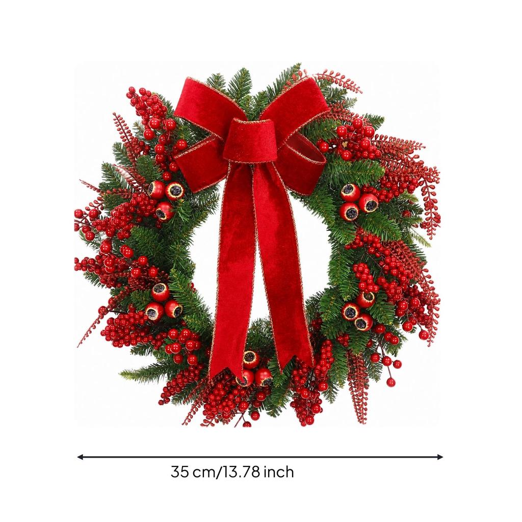 35 cm Vánoční věnec na dveře Kompletní pro dekoraci stěny