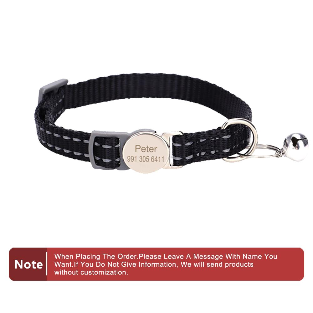 Personalized Name Cat Collar Kitten Puppy Anti-lost DIY Tag Custom Pet Collar Engraved Phone For Small Dog Puppy