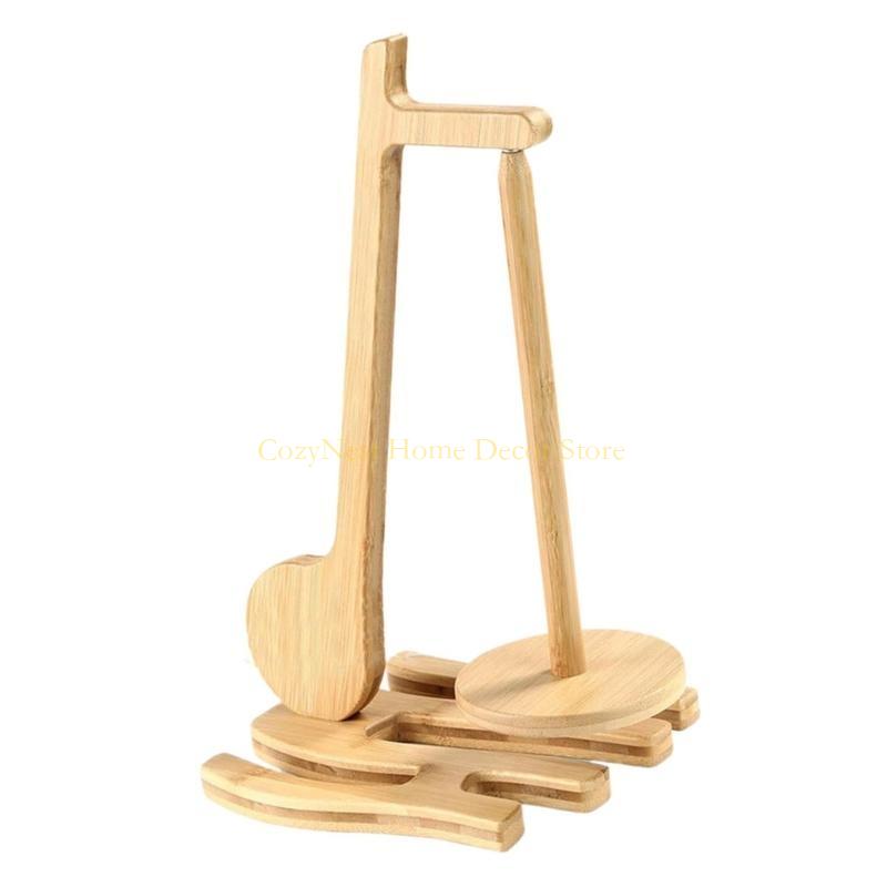 92MF Musical Note Shape Yarn Holder Magnetic Thread Spool Holder Wood Yarn Thread Holder with Twirling Mechanism for Knitting