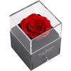 Preserved Real Rose Gift Box Enchanted Real Rose With I Love You Necklace 100 Languages Gift , Eternal Rose Flower Handmade Preserved Real Rose Gift C