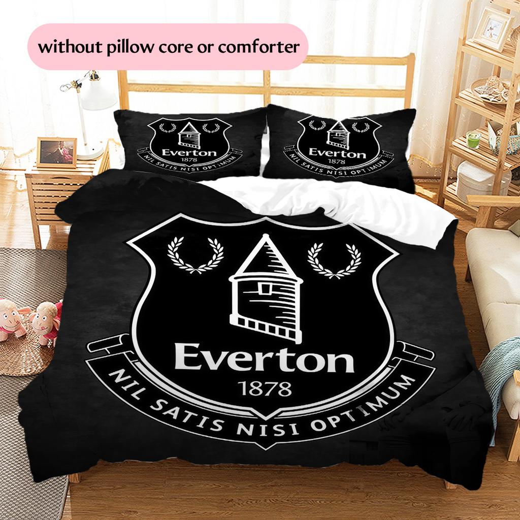 Everton Football Club Pattern Bedding Quilt Set Home Decoration Gift (1 * duvet cover + 2 * pillowcase without core)