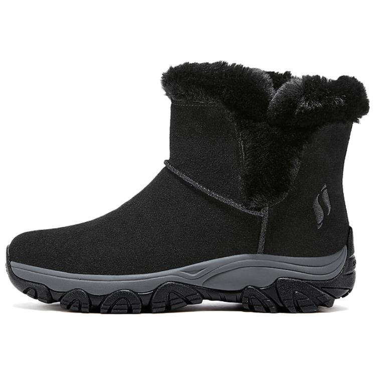 Skechers Modern Comfort Suede Padded Comfortable Versatile Short Boots Women boots Black 169103-BLK 35
