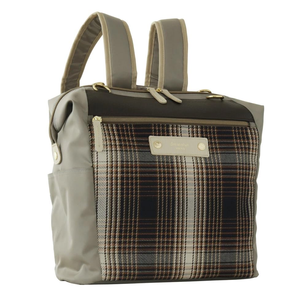 

сумка doracoluv для Dia Large ідеально підходить для A4 або як пелюшка Виготовлено в Японії Клітинка Kobe Doracoluv x рюкзак/тоут 2-в-1 жіночий, легкий,