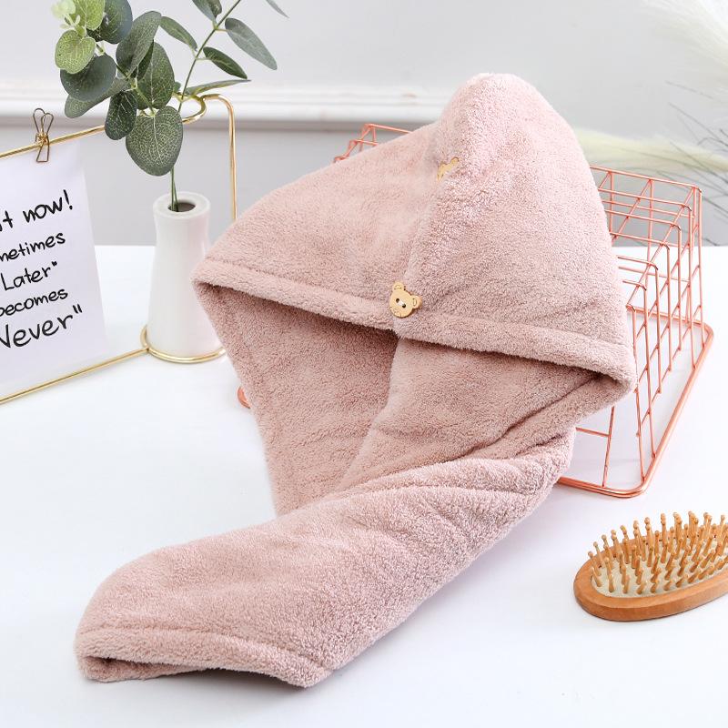 Superabsorbierender Haar-Turban Dickes Korallenfleece Mikrofaser Haarhandtuch Wickel für Frauen Schnelltrocknende Badehaube