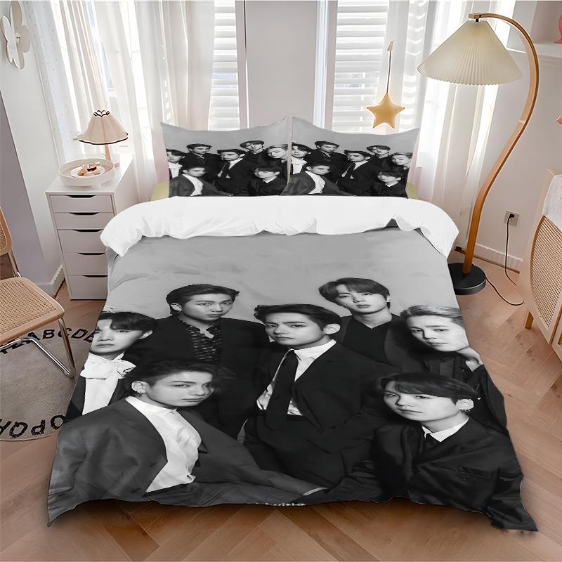 3Pcs Boy Group Portrait Bedding Sets For All Sizes New 3D Printed Bed Cover Comforter Duvet Cover Pillowcase Bedroom Decoration