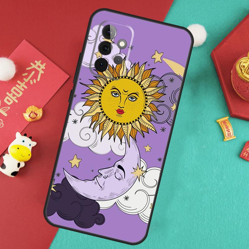 SUN AND MOON Mystic Zodiac Case For Samsung Galaxy A55 A35 A15 A54 A34 A14 A52 A32 A12 A13 A33 A53 A17 A16 A26 A36 A56