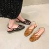 2024 New Hot Selling Solid Color Versatile Comfortable Open Toe Women's Sandals Square Toe Thin Strap Combination Zapatos Mujer