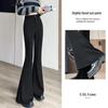 Petite Women's 2026 Spring Black High-Waisted Slim Flared Suit Pants