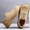 Fashion New Thick Bottom Man Round Head Oxford Footwear Lace-Up Outdoor Male Shoes Mens Casual Shoes Leather Men Business Shoes