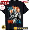 2025/Bigfoot Merica Rock American Flag Patriotic 4th Of July T-Shirt Unisex T-Shirt