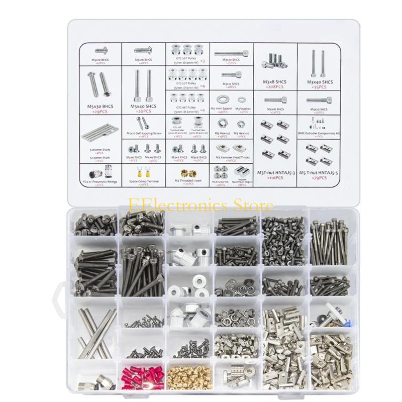 B03C Полный комплект крепежа Для 3D-принтера Voron 0.1/2.4/Trident DIY Проект Крепежные элементы Винты Гайки Полные комплекты Аксессуар