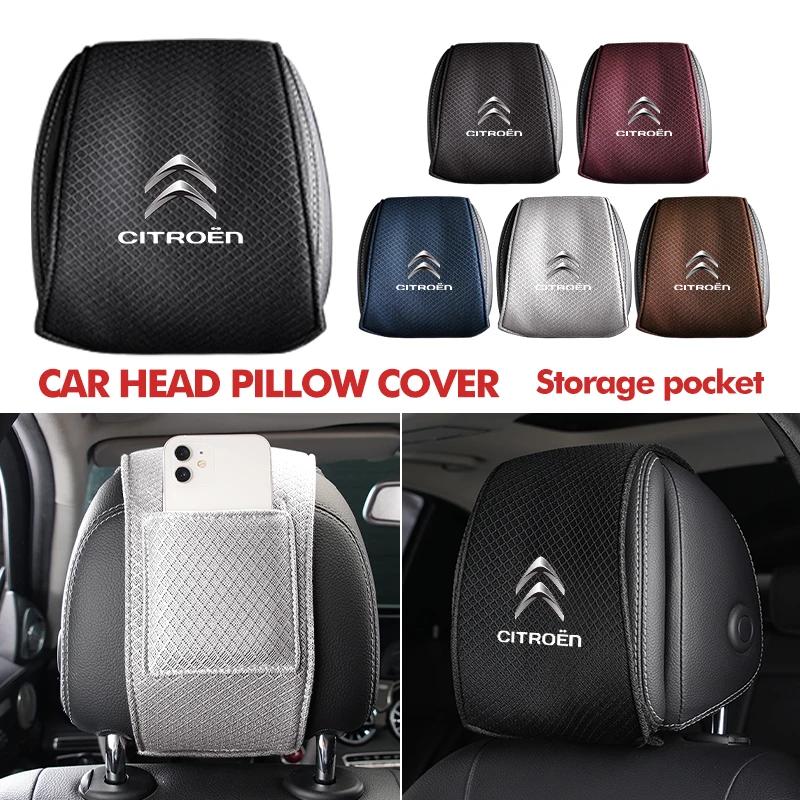 Ice Silk Car Seat Headrest Pillow Case Neck Dustproof Cover For Citroen Grand Berlingo Jumper Celysee Xsara Picasso Aircross aiv256