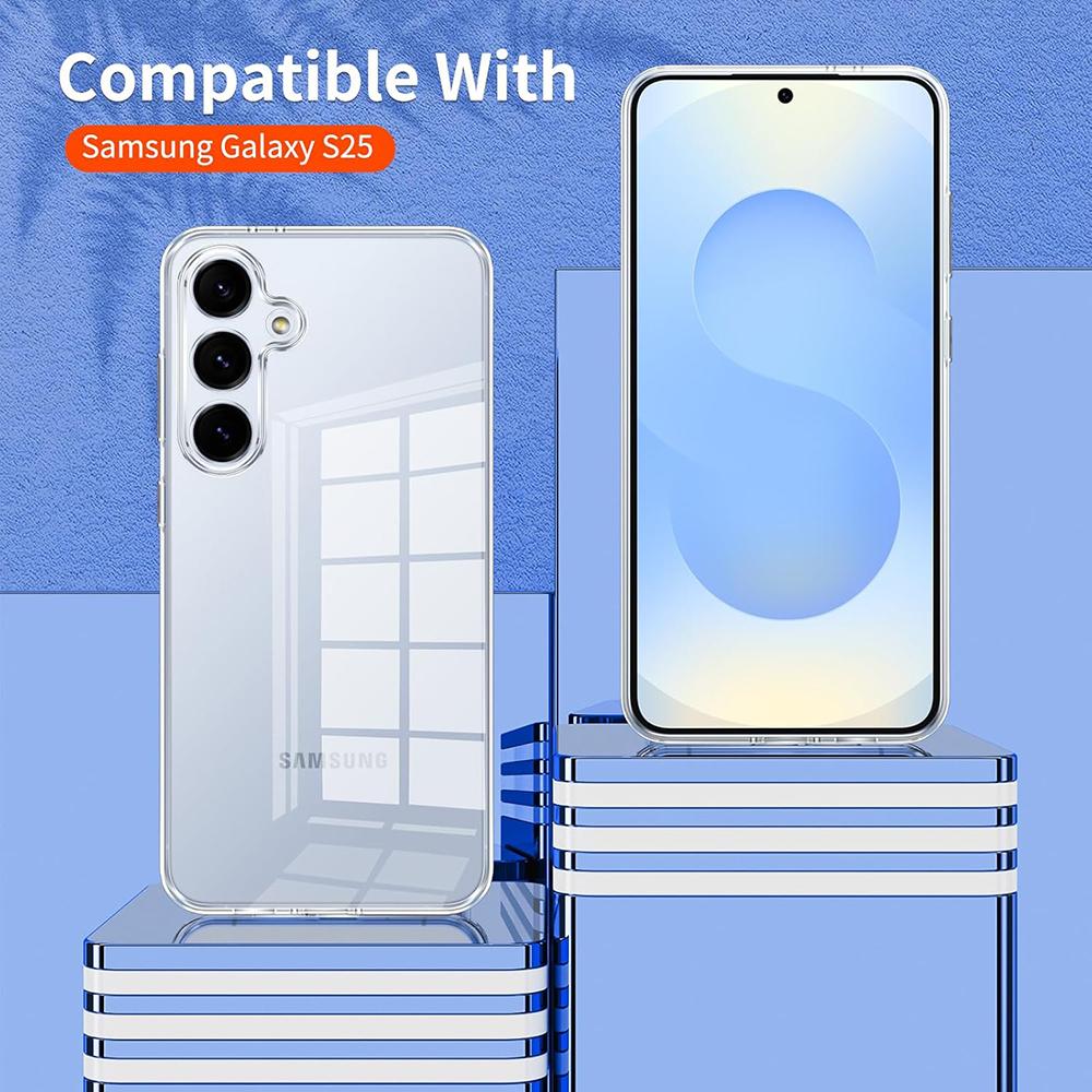 Transparent Black Silicone Soft Case For Samsung Galaxy S25 Edge S24 S21 FE S23 S22 Ultra Plus Ultra-Thin Clear Cover Slim Shell