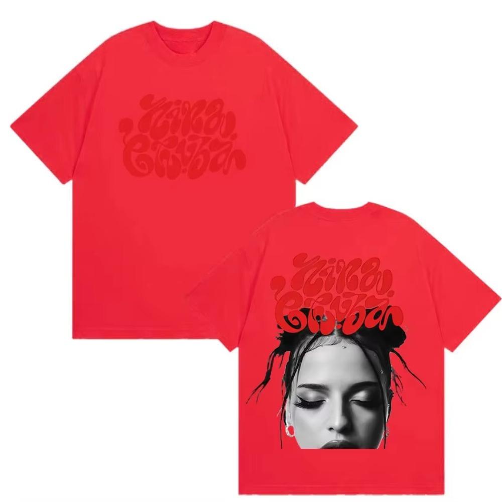 

2026 Summer Mens and Womens Letter Portrait Printed Round Neck Tshirt Hip Hop Retro Loose 100 Cotton Holiday Short Sleeve 4XL