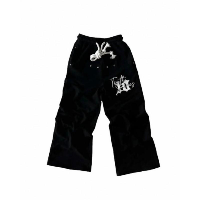 Pantaloni Foderati in Pile Ricamato - Streetwear Casual per Giovani