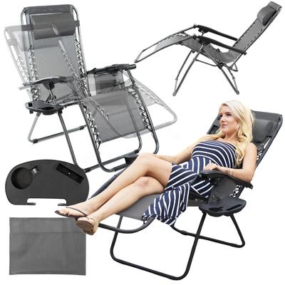 Folding Garden Lounger Armchair, Zero Gravity, Tourist, Graphite