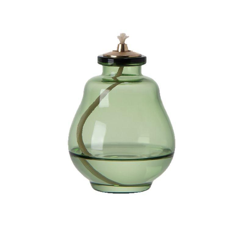 Factory Direct Creative Blown Glass Oil Lamp Ornament Geometric Shape Customizable Logo Modern Home Desktop Smokeless Polished