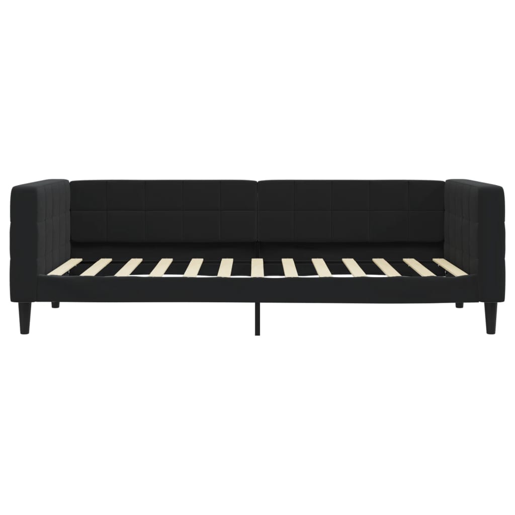 Vidaxl Sofa Z Materacem Do Spania, Czarna, 90X200 Cm, Aksamit