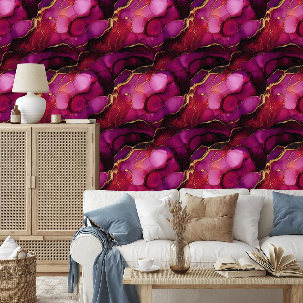 Ink wallpaper burgundy, purple, pink and black 50x1000
