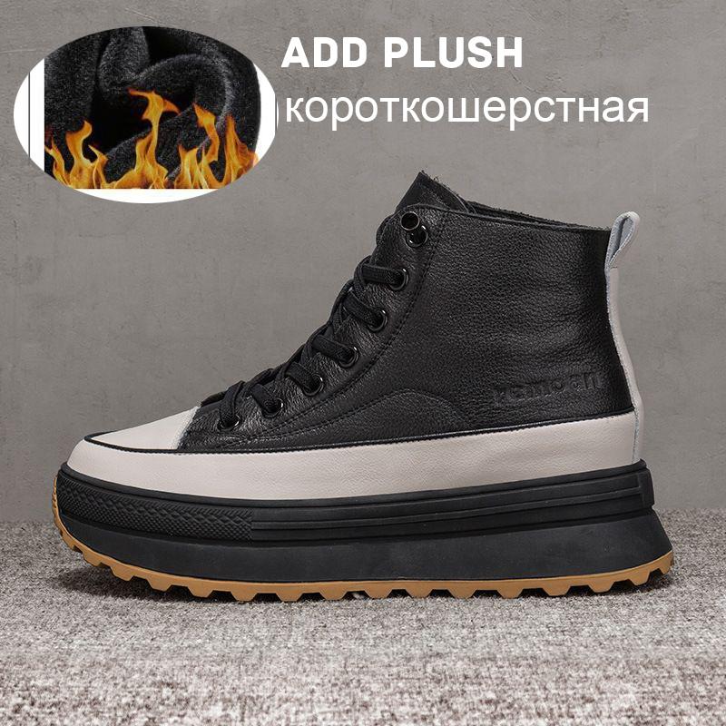 Fashion High Platform Boots Shoes PU Leather 7CM Women's Platform Boots Black White Plaftform Ankle Boots For Women Girls 2024 New