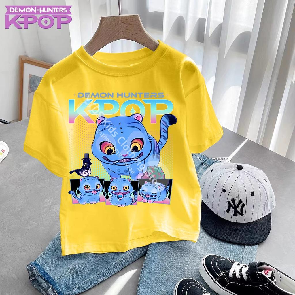 KPop Demon Hunters Kids Clothes 2025 Hot Anime Cotton T-shirt Harajuku Girls Casual Shirt Gift Fashion Movie Toddler T Shirts