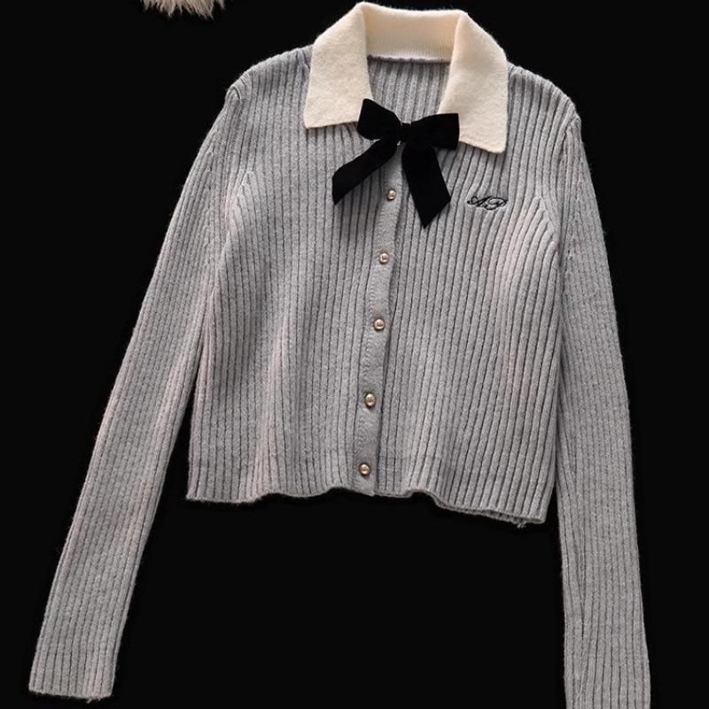 Korean College-Style Knitted Sweater & Pleated Skirt Set for Women