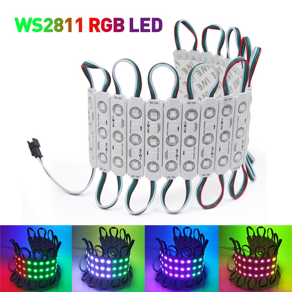 

Водонепроницаемый IP67 DC12V Dream Color RGB WS2811 SMD 5050 3 светодиода Модуль Рекламное оформление Светодиодная лента 20 шт. прозрачный