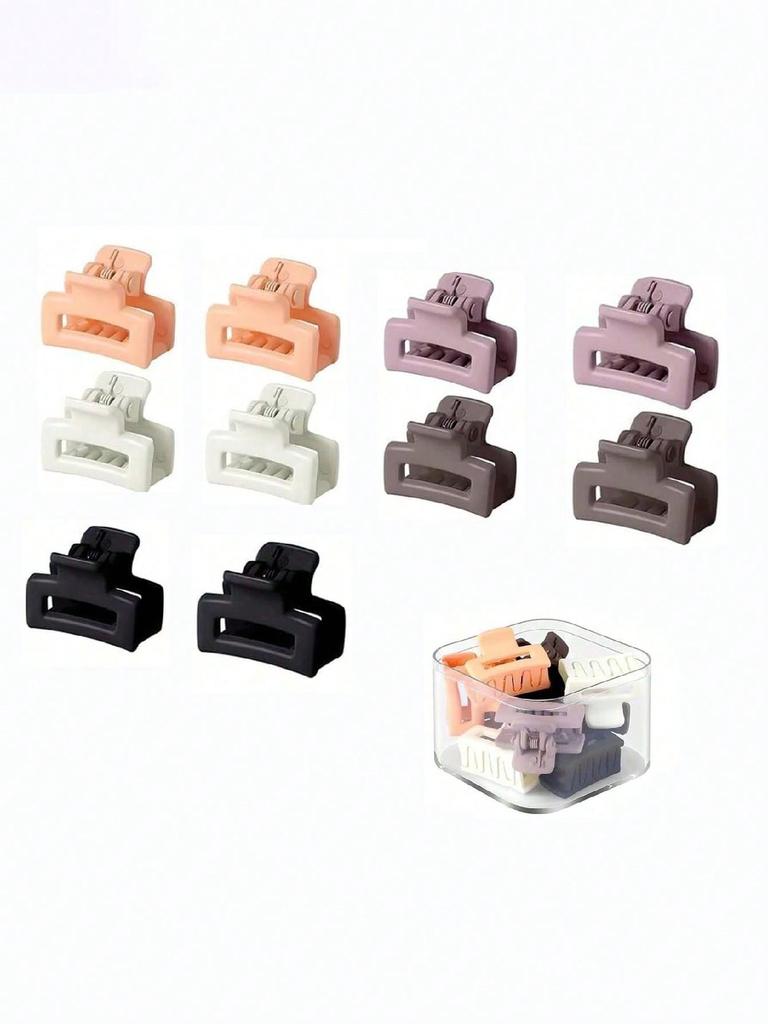 10 Stück kleine Haarspangen für Damen und Mädchen, Mini quadratische, blumenförmige, herzförmige, matte Haarspangen, kleine rutschfeste Klammern