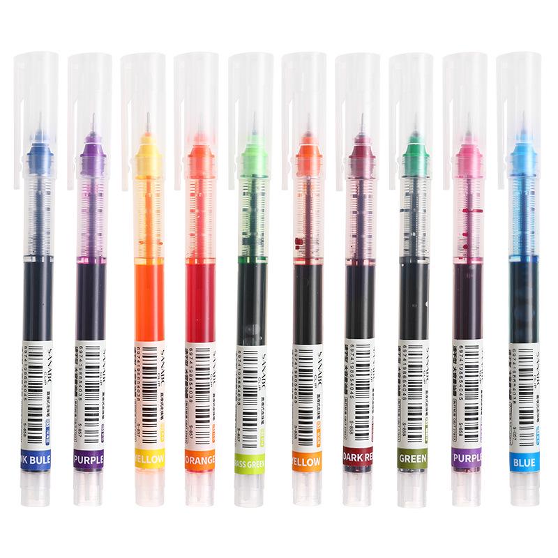 Vibrant Quick-Dry Gel Ink Rollerball Pen 0.5mm Needle Tip, Large Capacity