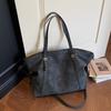 Vintage Kunstleder-Tragetasche Damen Übergröße Schultertasche mit verstellbarem Riemen und klassischem Design
