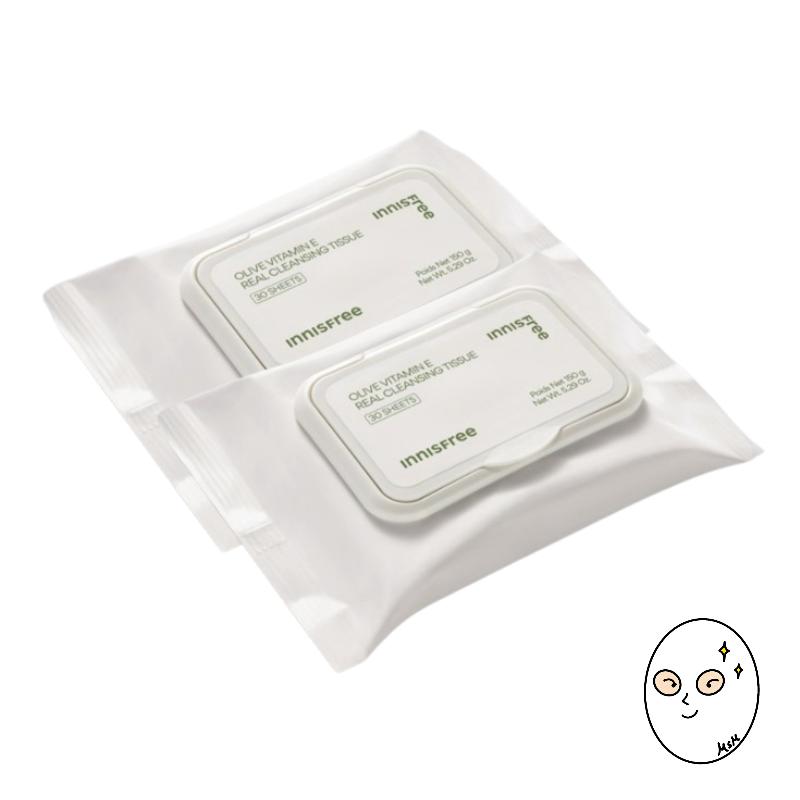 Innisfree Olive Real Cleansing Tissue, 30 Sheets, 2 Packs