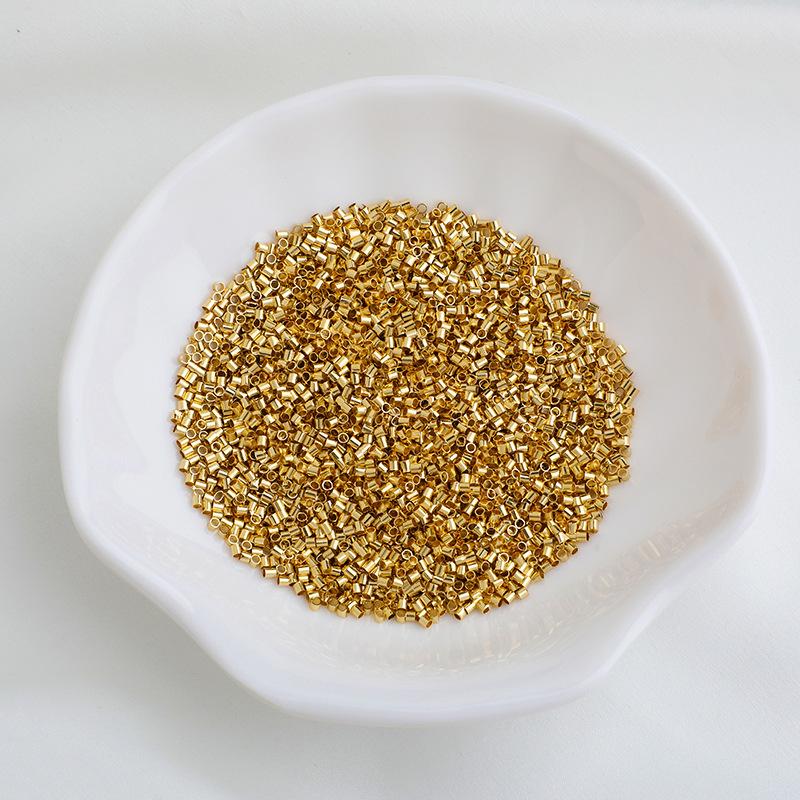 

Позиционирующая бусина-трубочка из золотого наполнения 14K, сохраняющая цвет, для изготовления украшений своими руками - Заглушки для браслета и колье на леске 14K Gold 1.5mm Positioning Tube, 10 pieces