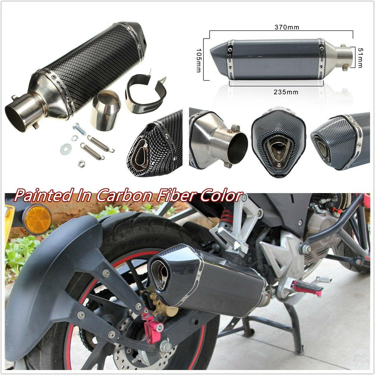 Motorcycle Universal Exhaust System Kit - 1 Set (Non-Steel)